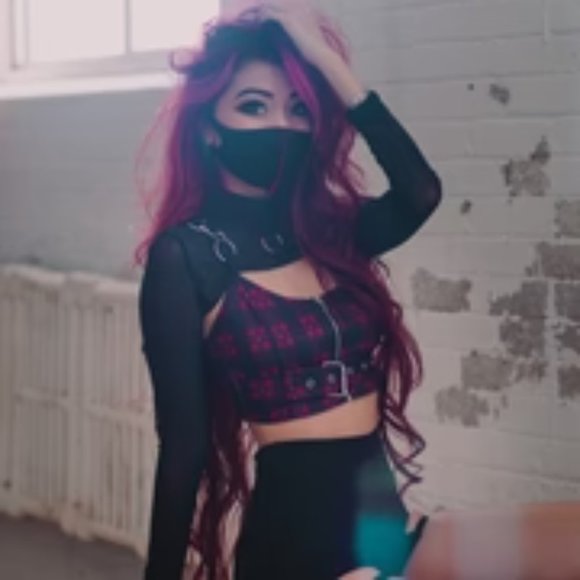 (1883) Lychee Raspberry Grey Plaid Waist Strap Crop Top XL Check Sizing Chart - Picture 4 of 4